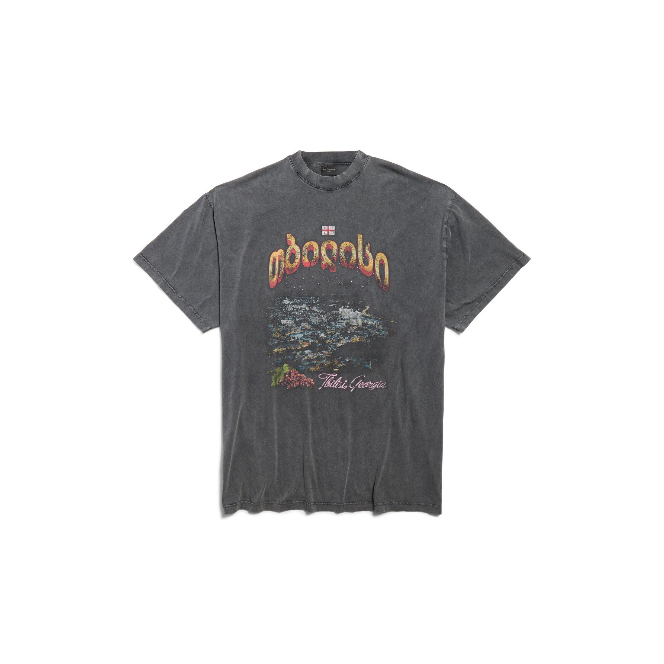 Balenciaga Tbilisi Oversized T-Shirt in Gray for Men | Lyst