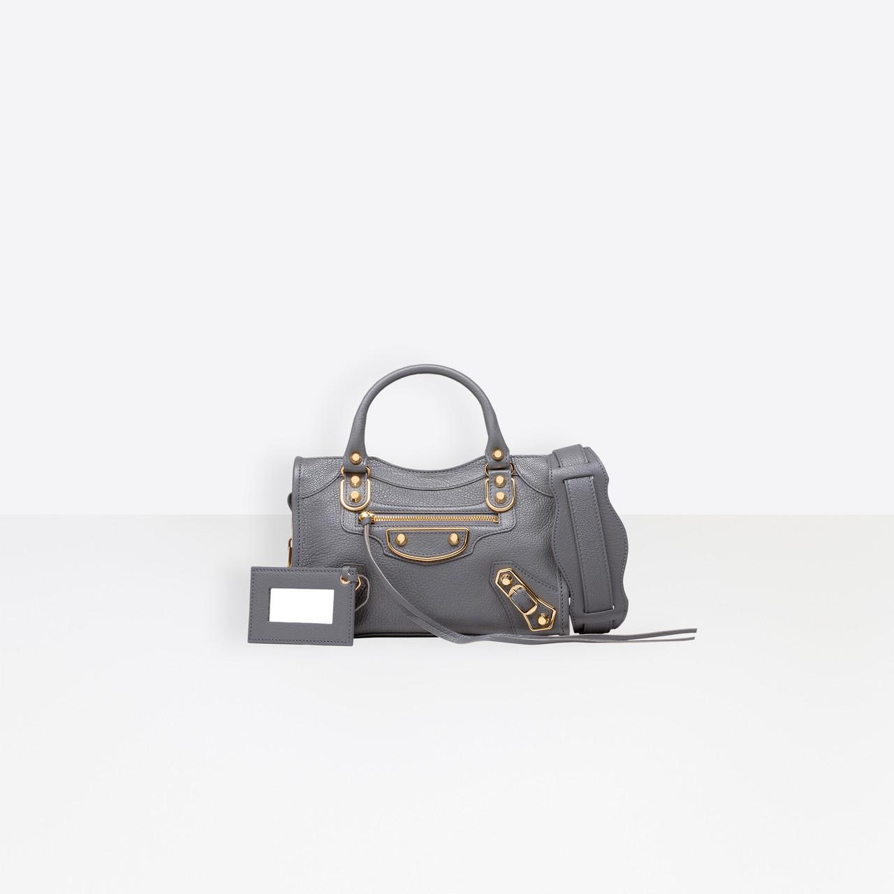 Balenciaga Leather Metallic Edge City Mini Shoulder Bag -