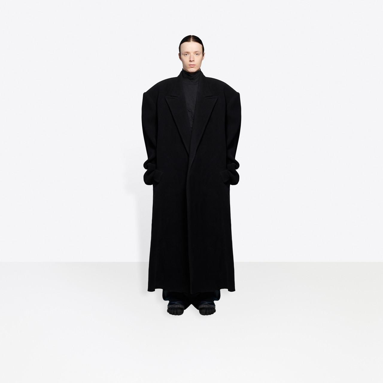 Balenciaga Wool Maxi Double Breasted Coat in Black for Men | Lyst