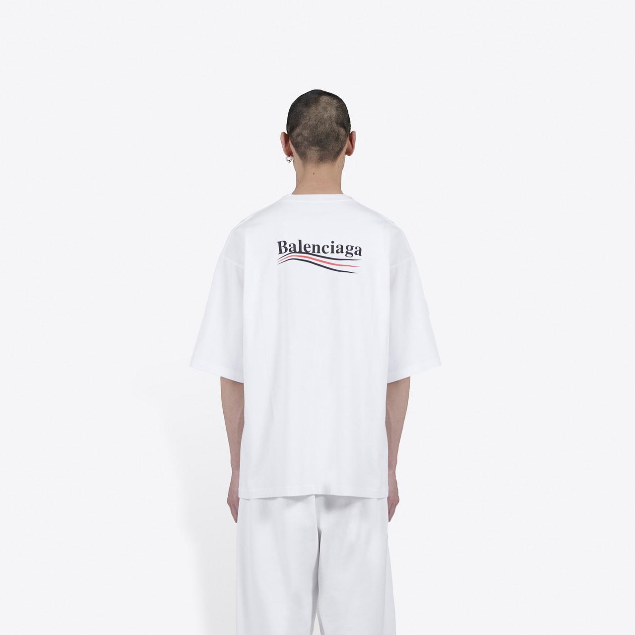 Balenciaga Political Campaign Large Fit T-shirt in White for Men 