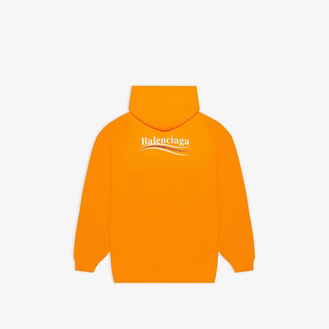Balenciaga Fleece Political Campaign Medium Fit Hoodie in Orange 