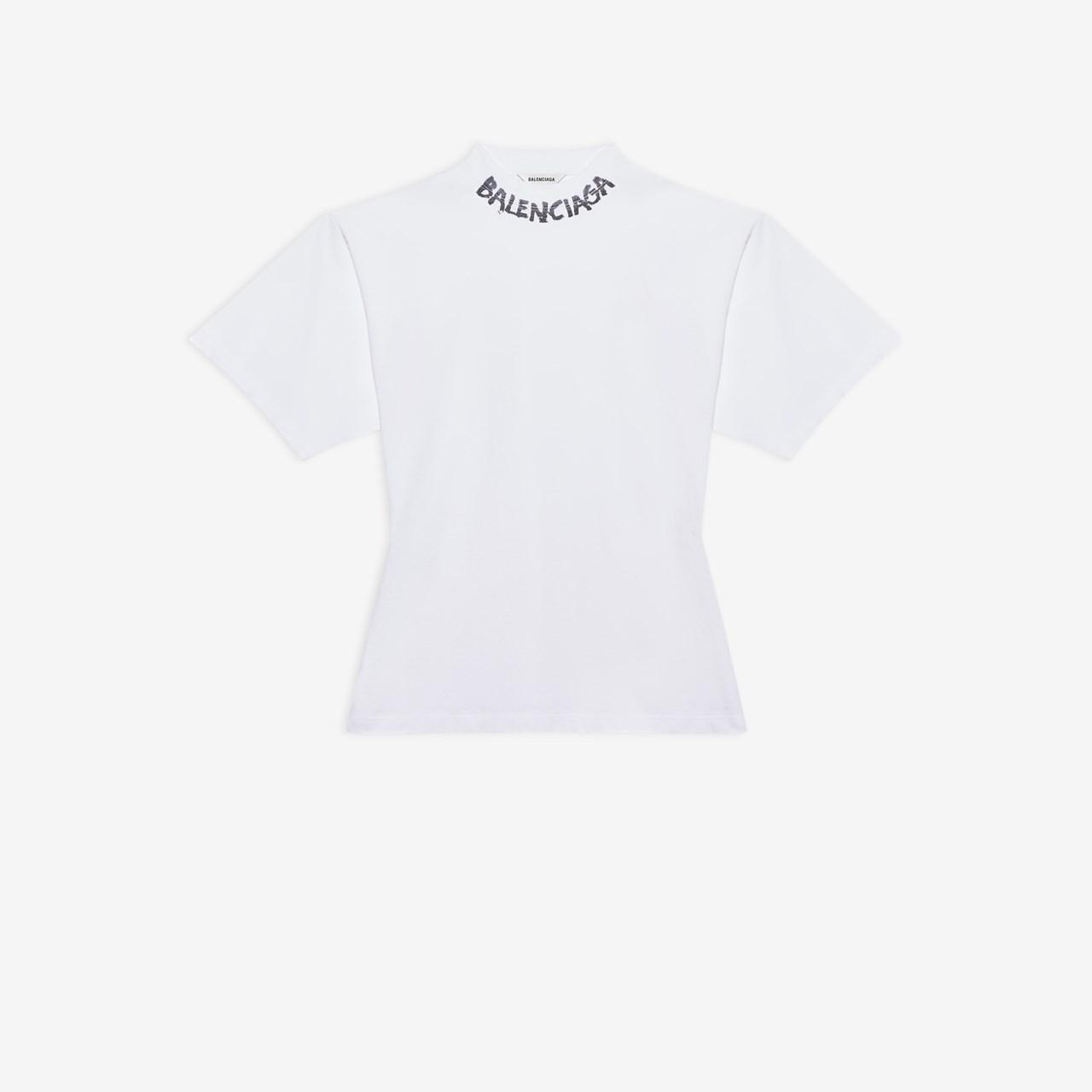 Balenciaga Scribble Logo Curved T-shirt 