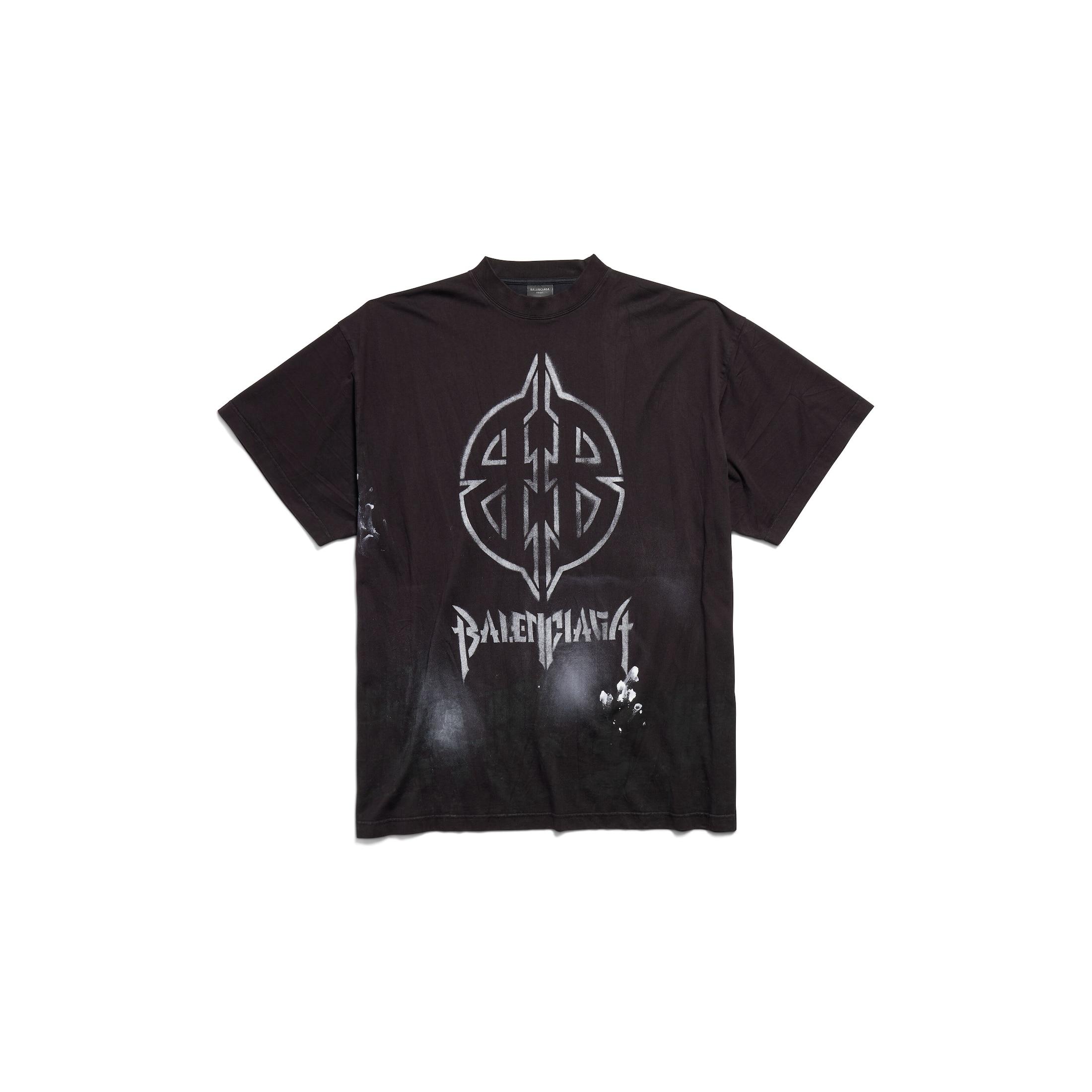 Balenciaga Metal Bb Stencil T-Shirt Oversized in Black | Lyst