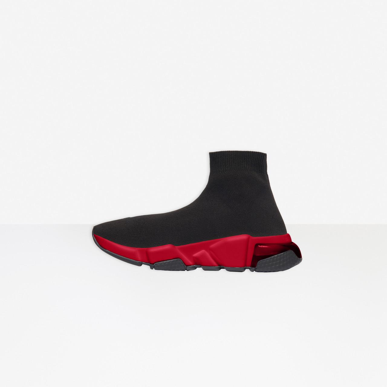 Balenciaga Speed Clear Sole Sneaker in Black/Red (Red) for Men - Lyst
