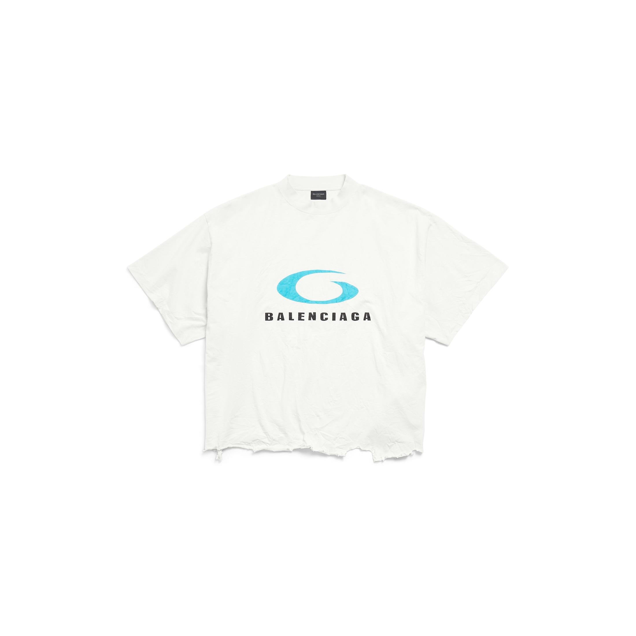 Balenciaga Loop Sports Icon Cropped T-Shirt in White | Lyst UK