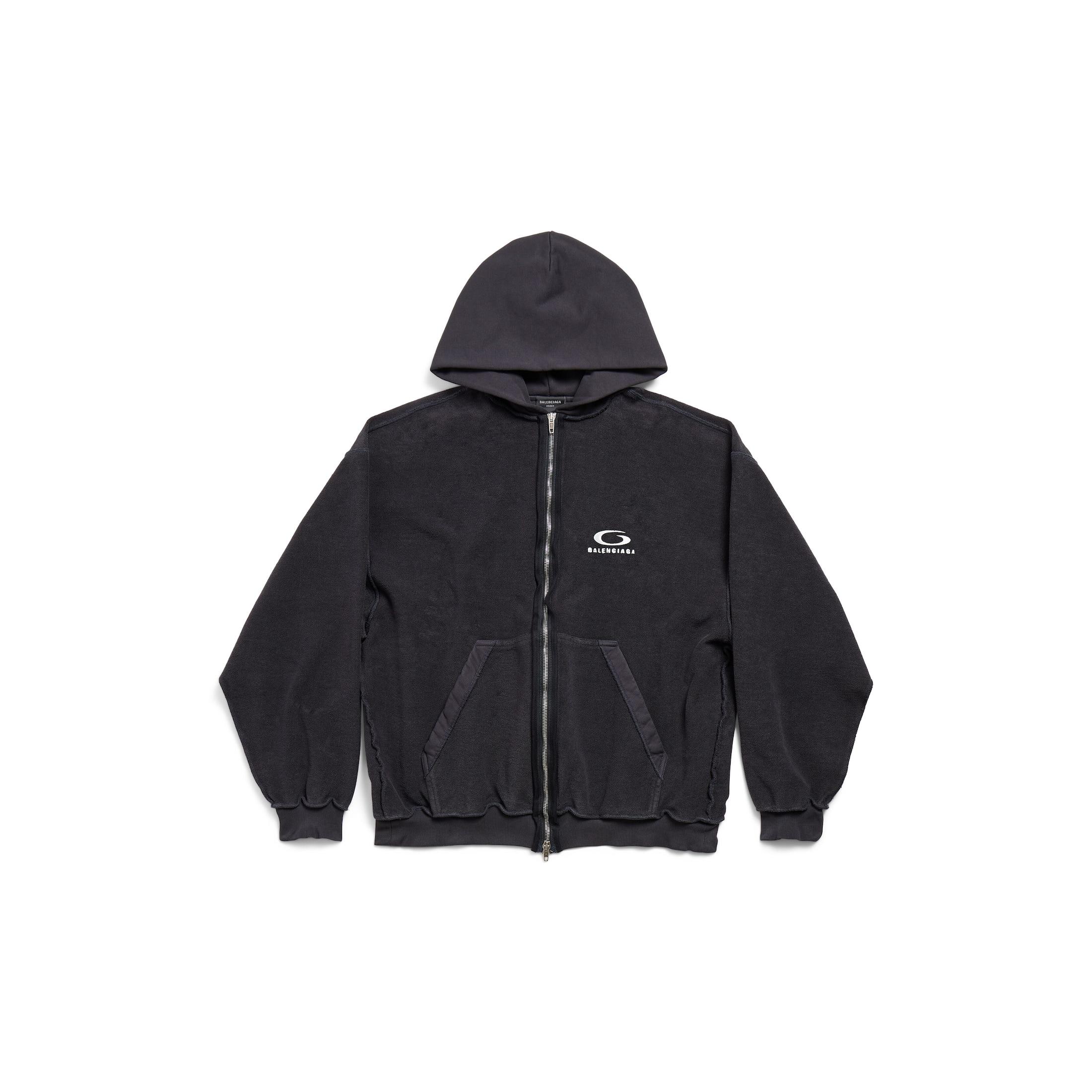 Balenciaga Loop Sports Icon Inside-out Hoodie Regular Fit in Blue