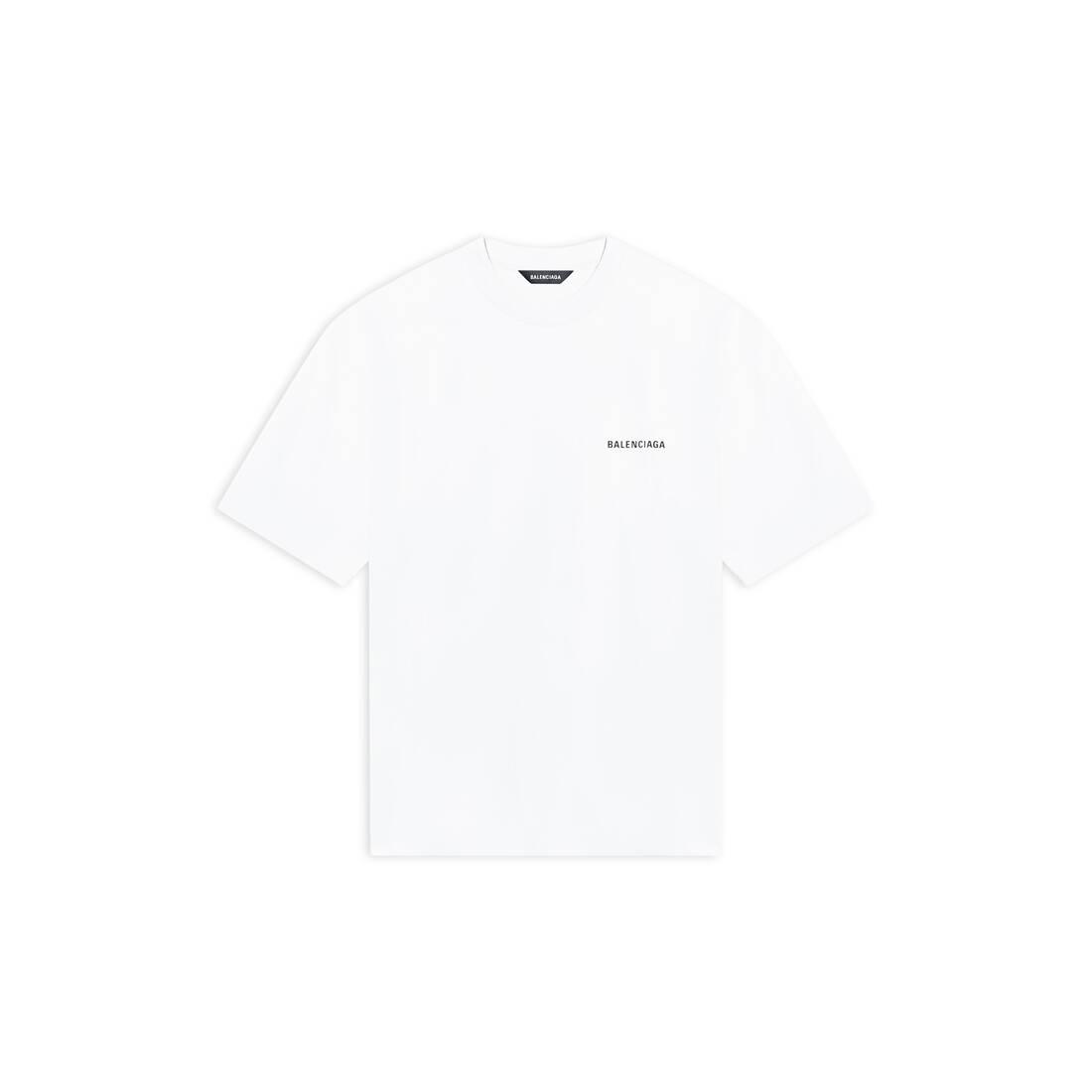 Balenciaga Logo T-shirt Medium Fit in White for Men | Lyst