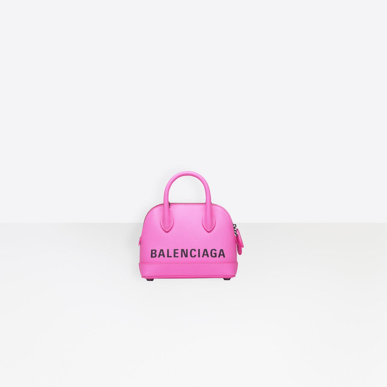 Balenciaga Leather Ville Xxs Top Handle Bag in Neon Pink (Pink) | Lyst