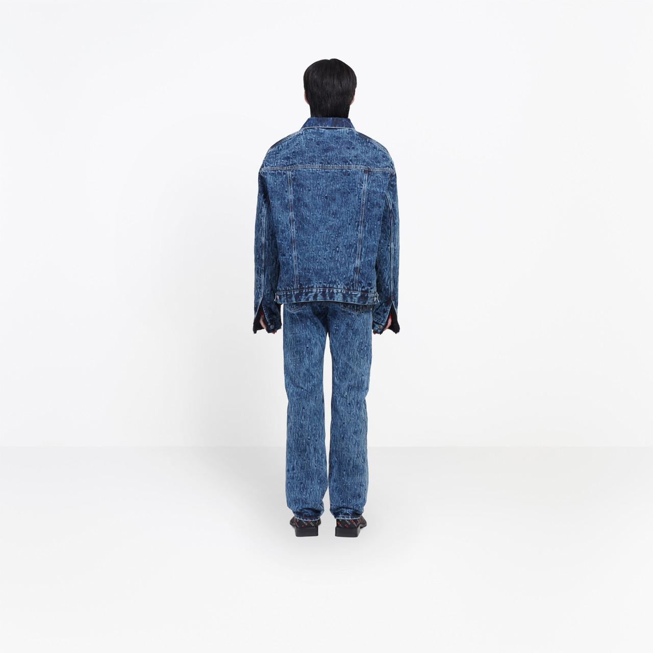 Balenciaga Fake Shearling Denim Jacket in Stonewash Indigo (Blue) for Men |  Lyst