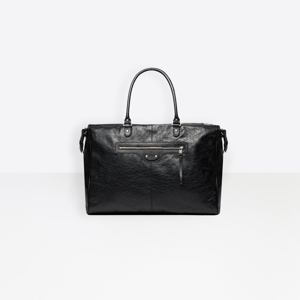 Balenciaga Leather Classic Weekender Strap in Black - Lyst