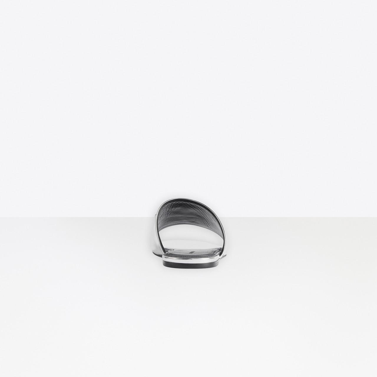 Balenciaga Synthetic Oval Bb Sandal in Silver (Metallic) | Lyst