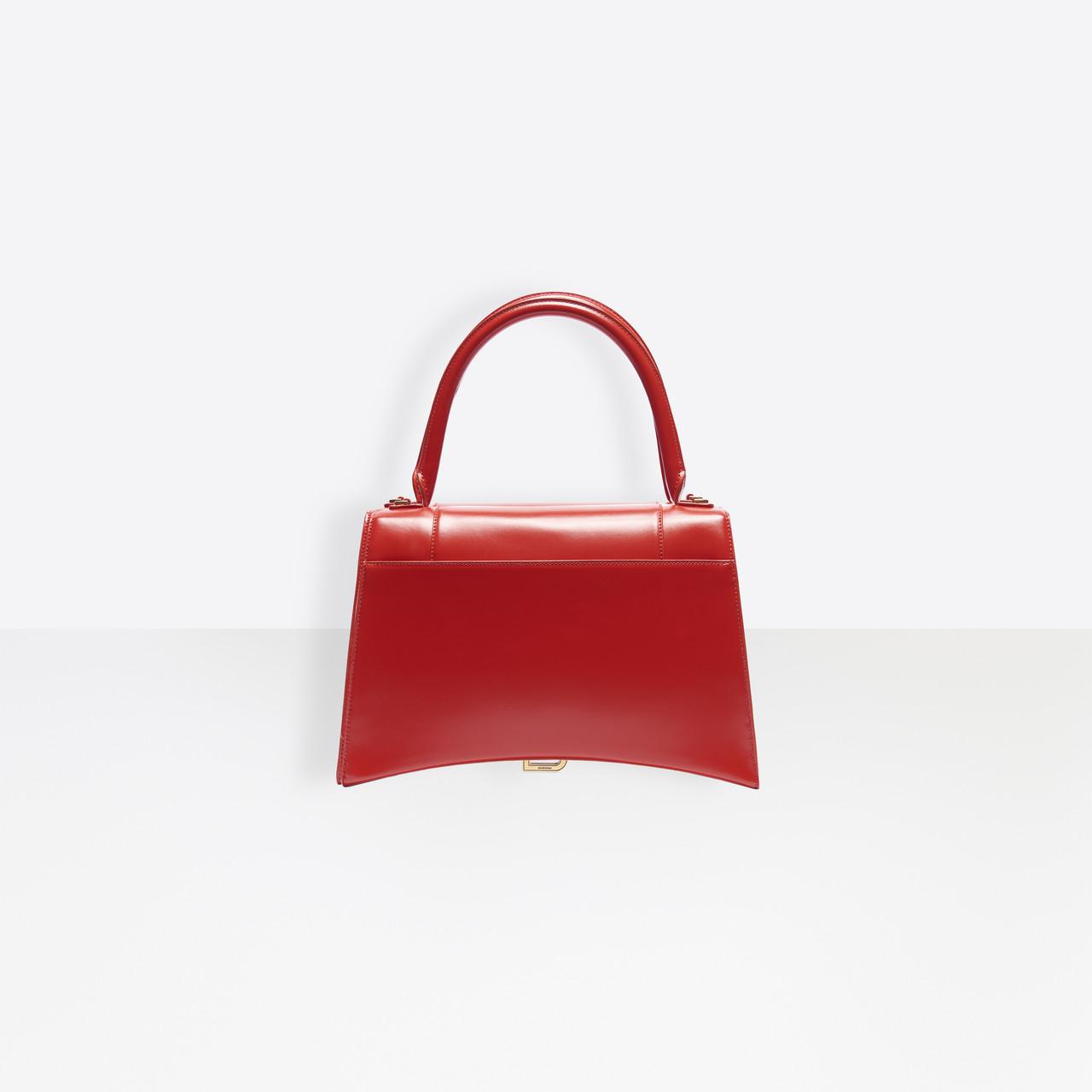 Balenciaga Hourglass Leather Bag in Red