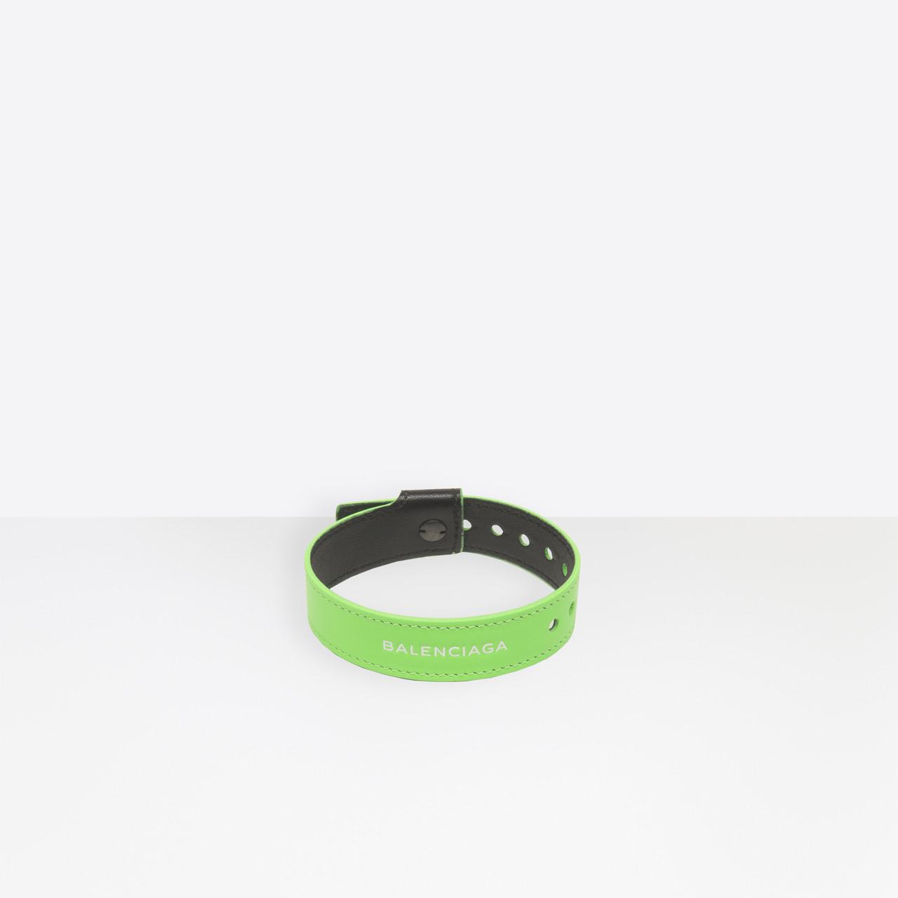 Balenciaga Leather Party Bracelet in Green for Men - Lyst