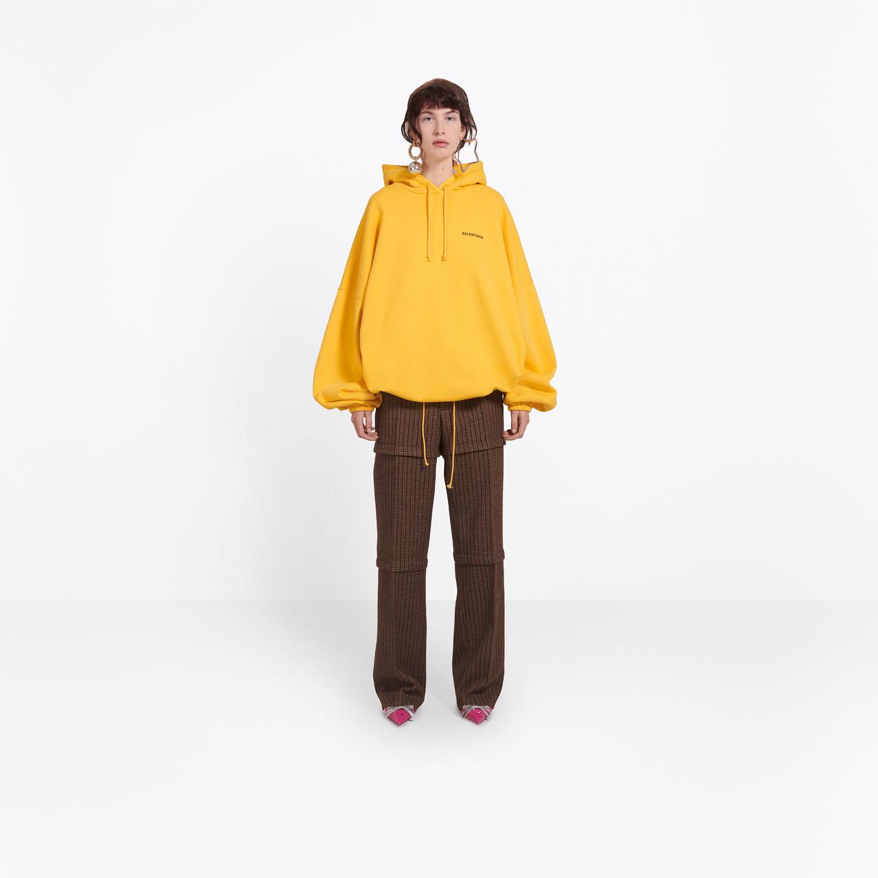 mezelf Bedrog stam Balenciaga '®' Oversize Hoodie Cardigan in Yellow | Lyst