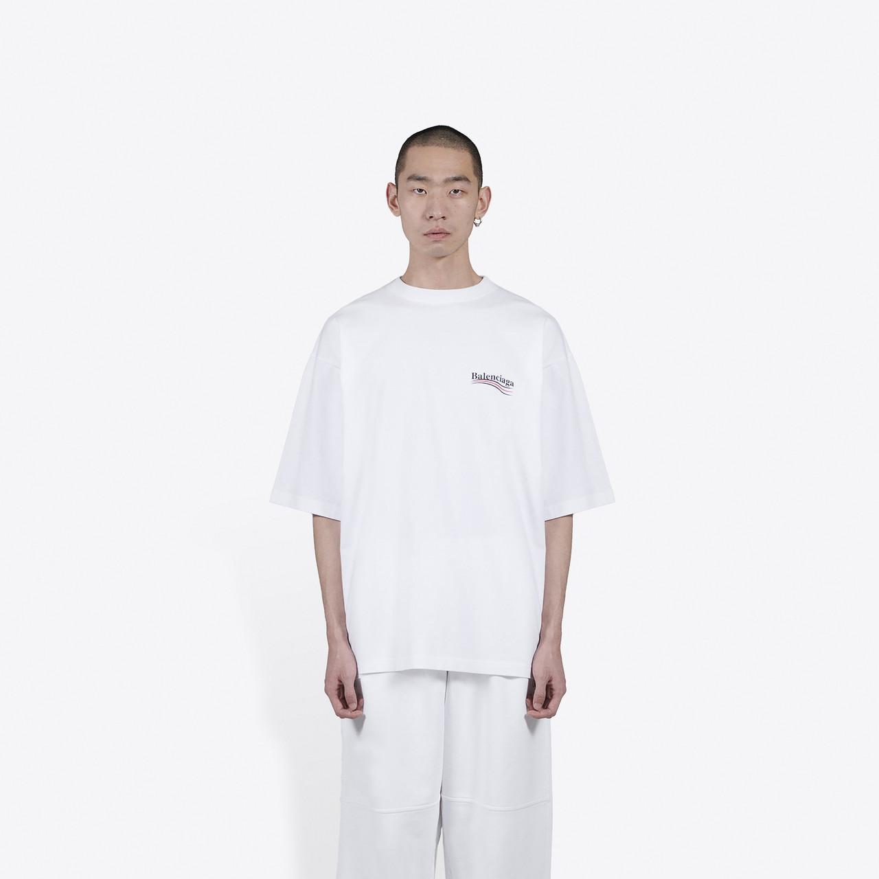 Balenciaga Political Campaign Large Fit T-shirt in White for Men | Lyst