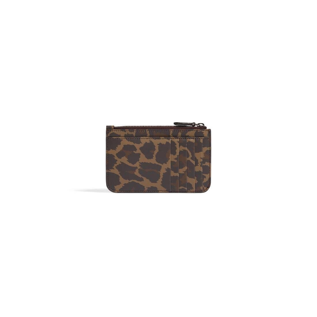 Balenciaga Cash Large Long Coin And Card Holder With Leopard Print