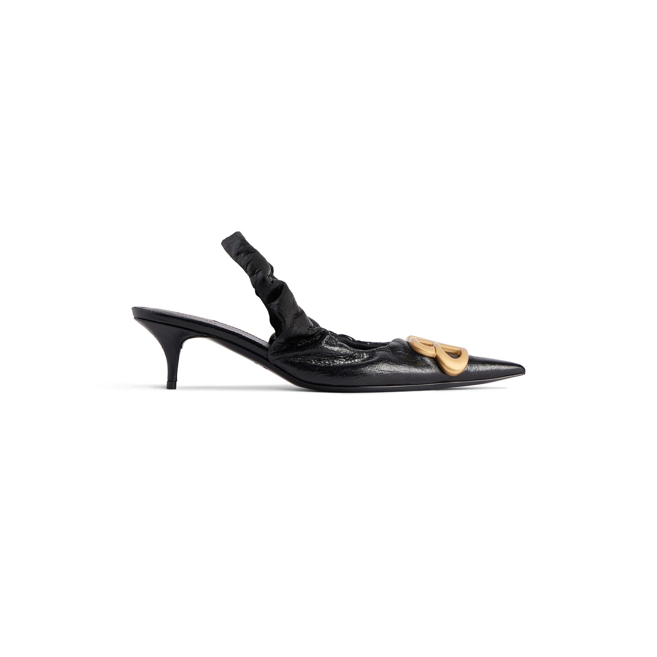 【BALENCIAGA】MONACO 50MM SLINGBACK BB Balenciaga Monaco Slingback With Logo in Black | Lyst