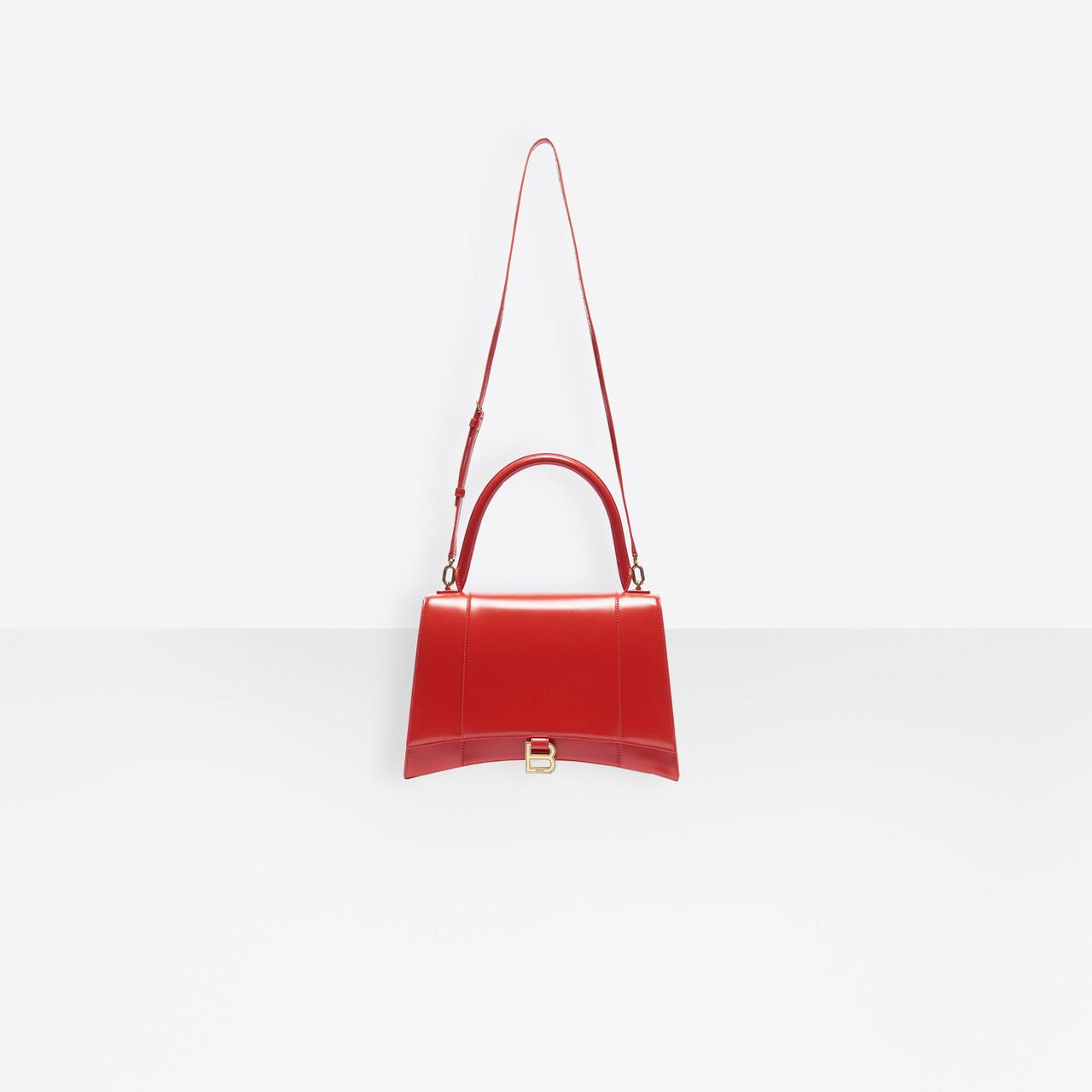 Balenciaga Hourglass Medium Top Handle Bag in Red