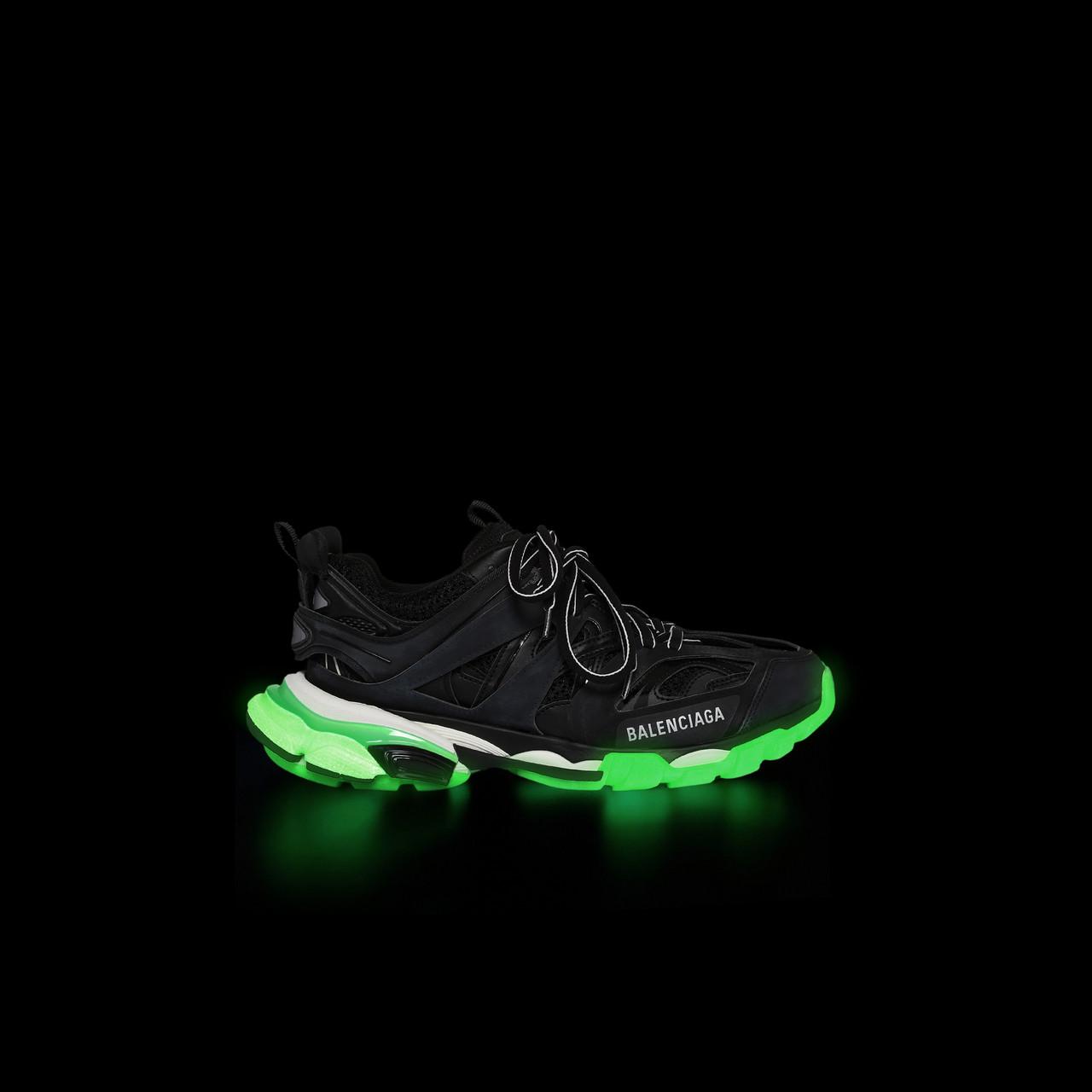 Balenciaga Synthetic Track Trainers Glow in Black/ Green (Green 