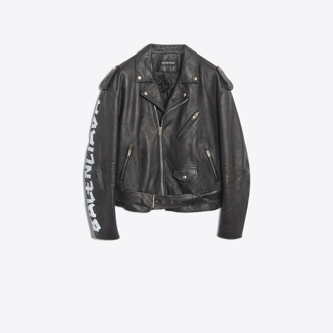 Men S Black Painted Biker Jacket