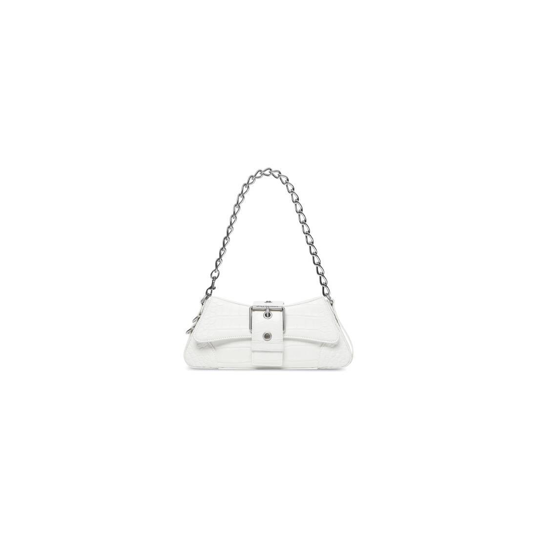 Balenciaga Lindsay Small Shoulder Bag With Strap Crocodile Embossed in  White | Lyst