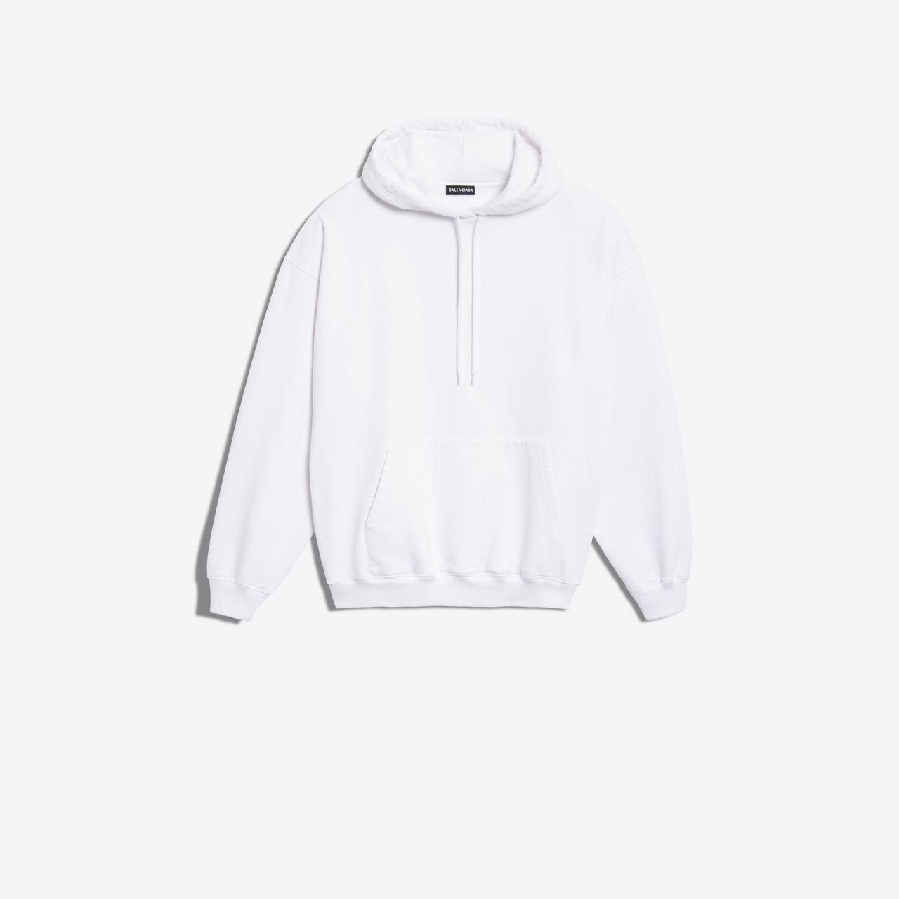 balenciaga logo cotton terry hoodie