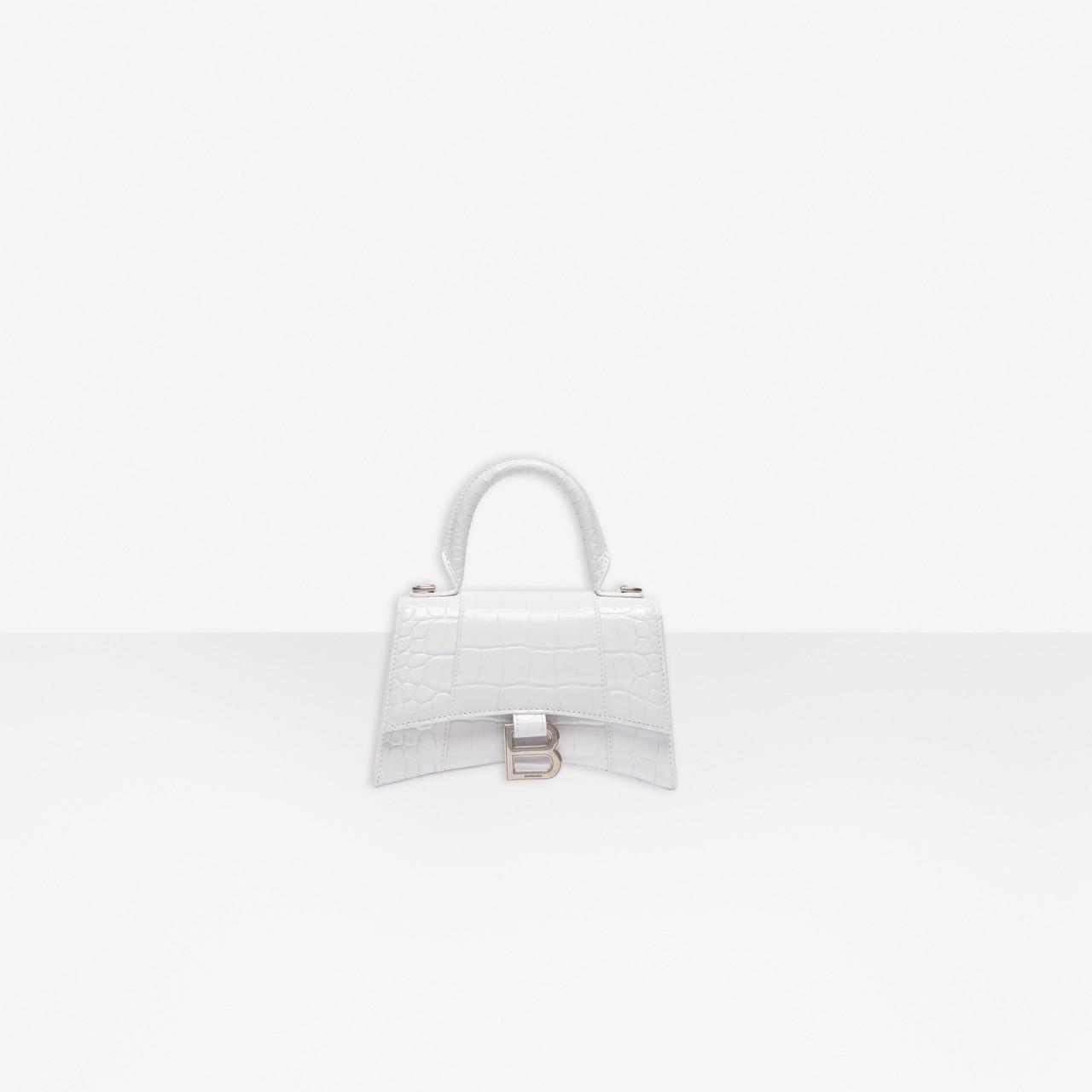 Balenciaga Hourglass Xs Top Handle Bag in White | Lyst