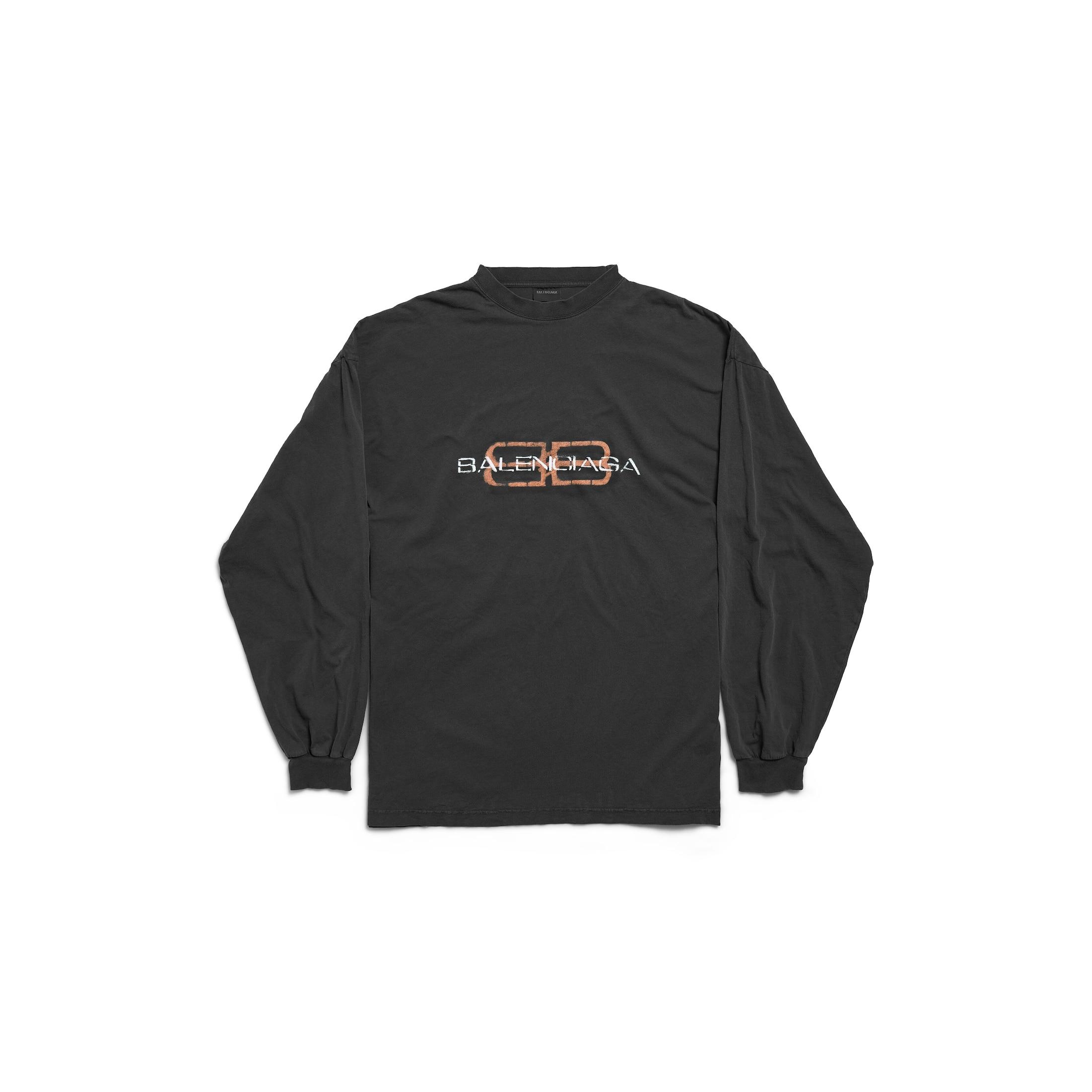 ■BALENCIAGA■ Maison Logo Long Sleeve T-Shirt Blue 681046TL 2023042809180000000018618.jpg