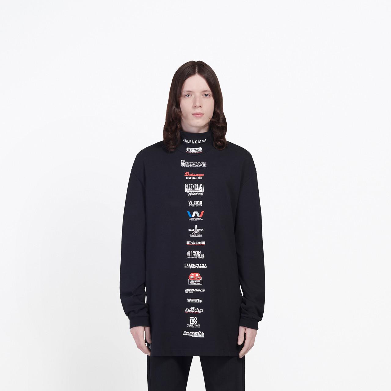 balenciaga multi logo t shirt