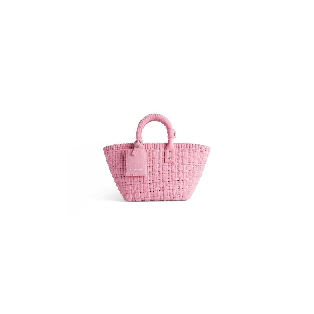Balenciaga Bistro Xs Basket With Strap In Sponge Fabric in Pink | Lyst