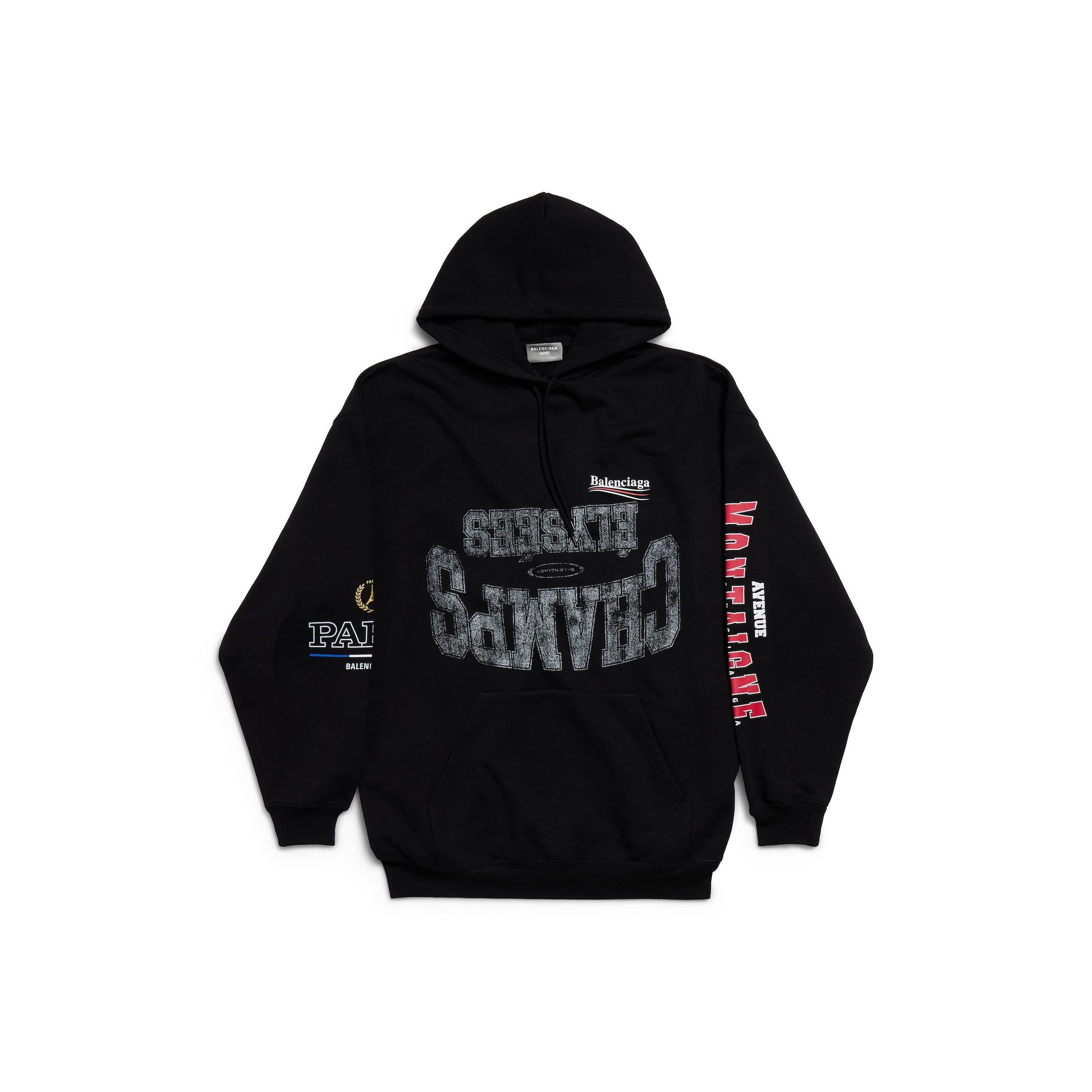 Balenciaga Overlayer Political Campaign Hoodie Medium Fit in Black 