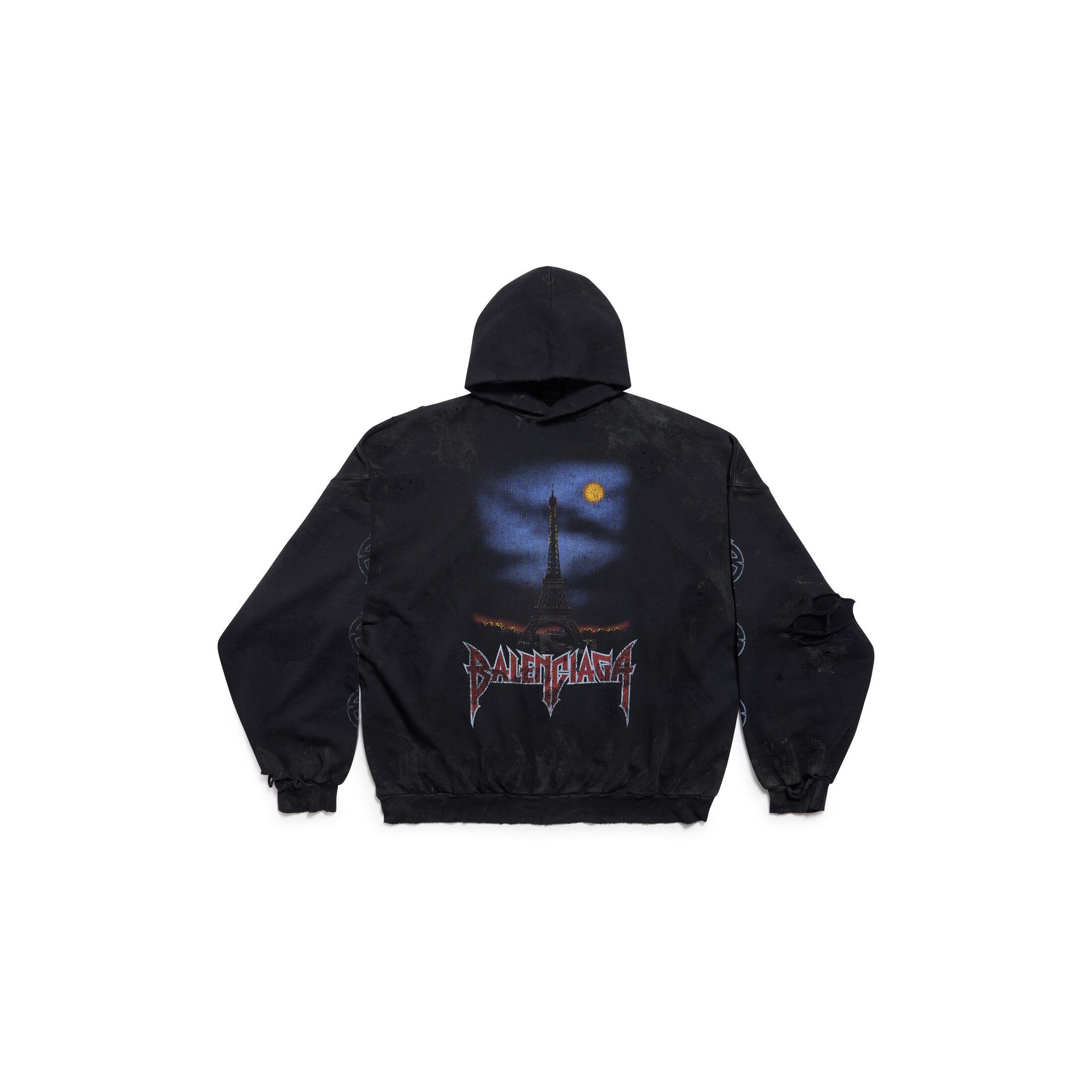 Balenciaga Paris Moon No Pocket Hoodie Oversized in Blue | Lyst Balenciaga Paris Moon No Pocket Hoodie Oversized in Blue | Lyst