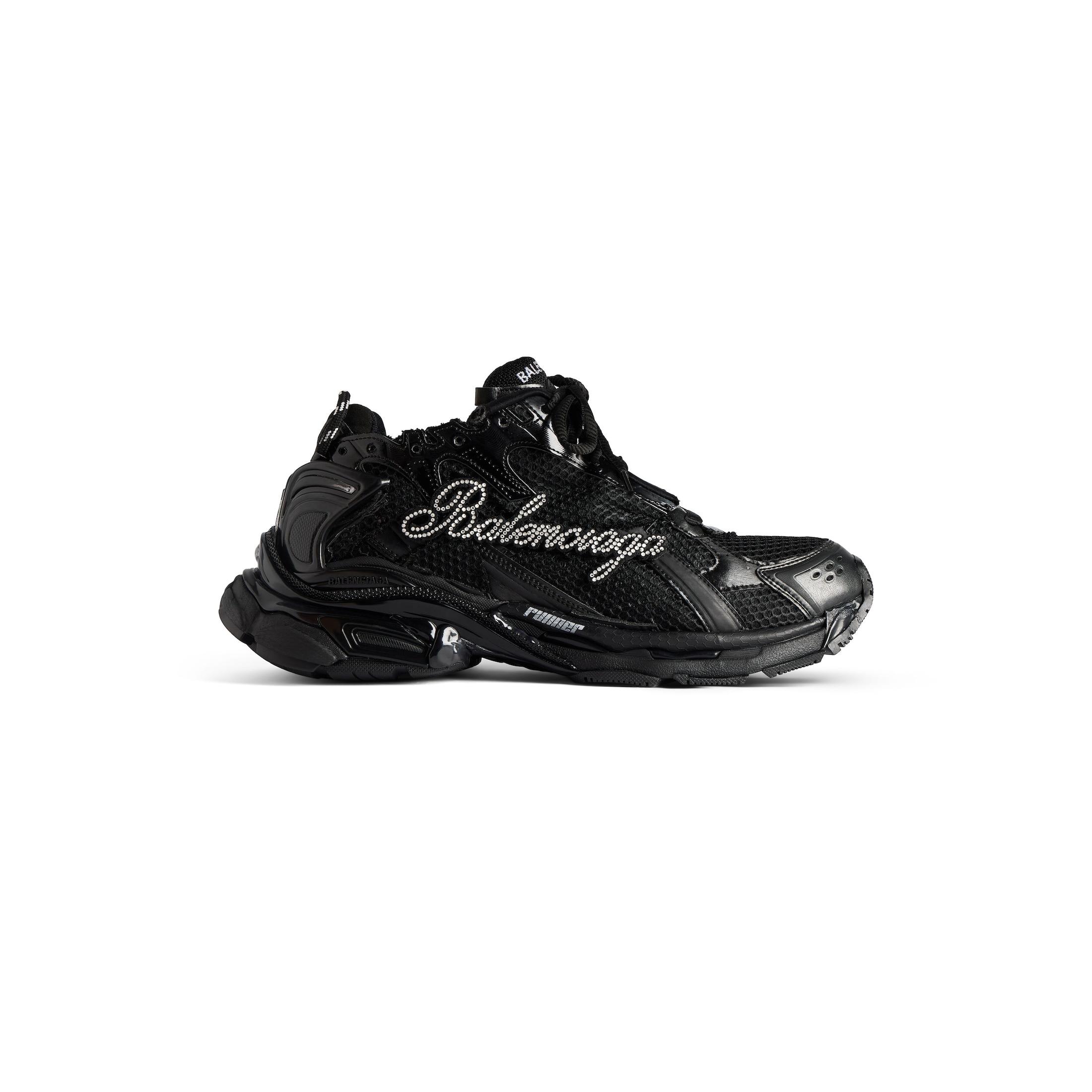 BALENCIAGA ラインストーン付き ランナースニーカー ホワイト の ウィメンズ Runner スニーカー ラインストーン付き