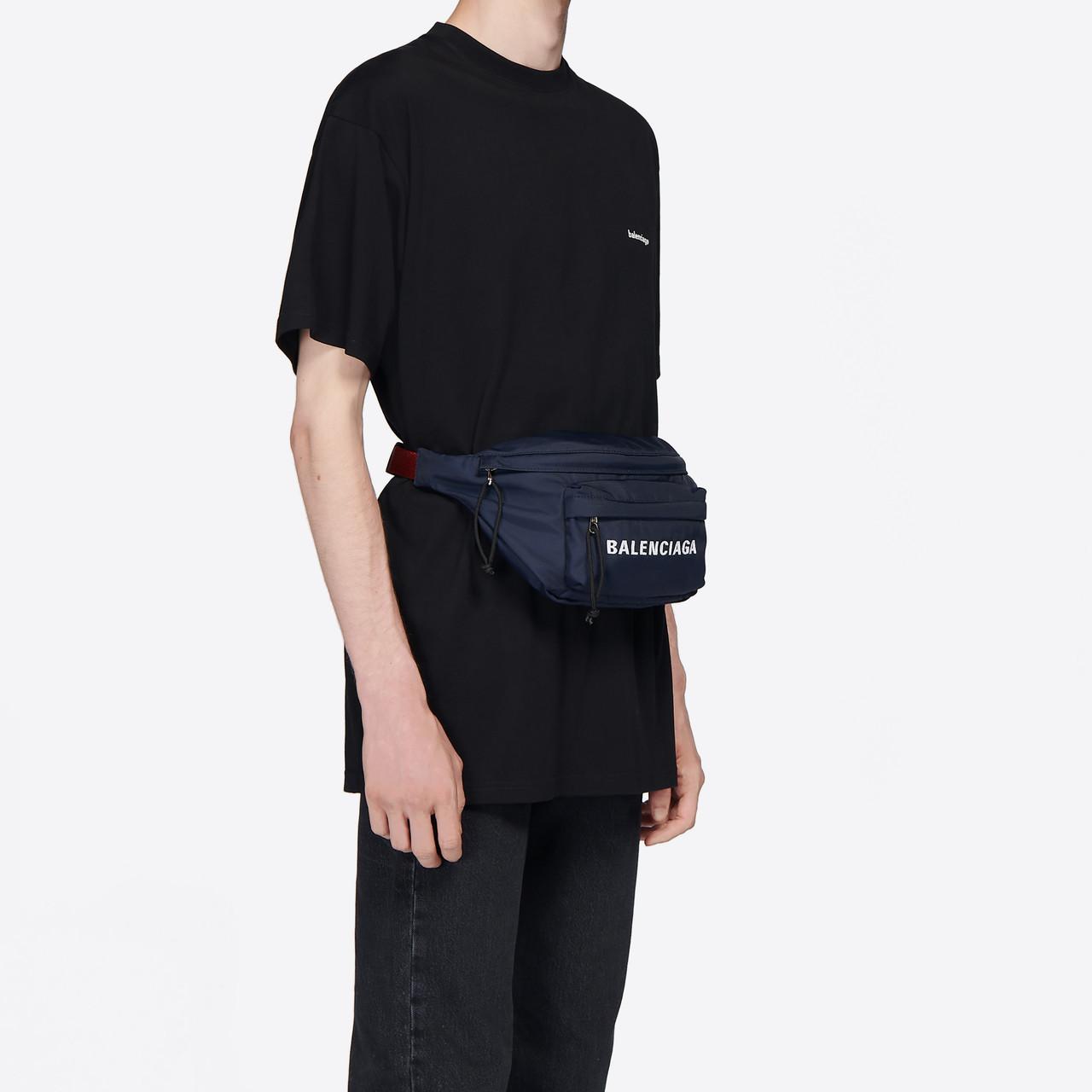 Balenciaga Wheel Logo Belt Bag in Blue for Men | Lyst