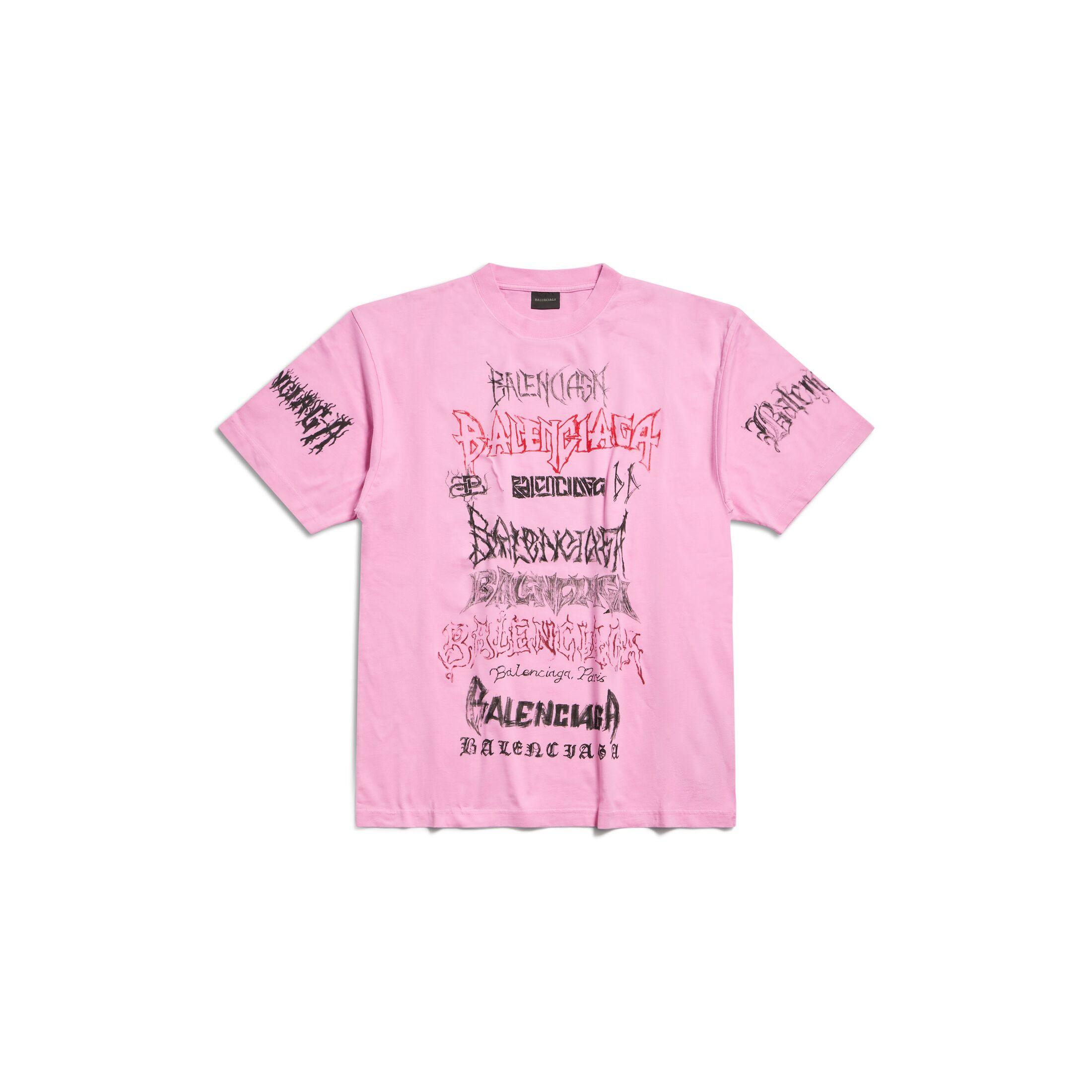 Balenciaga Diy Metal T-shirt Large Fit in Pink for Men | Lyst