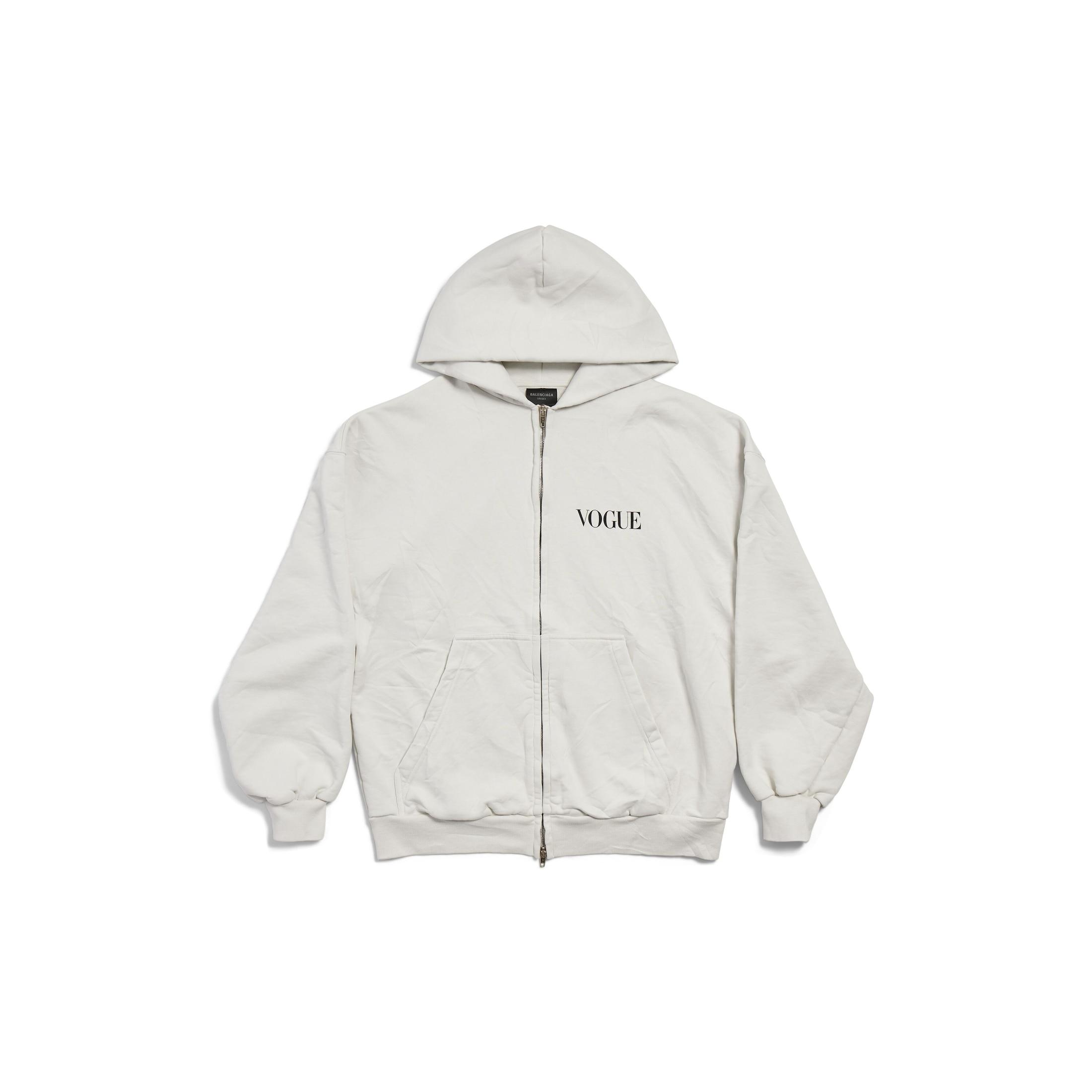 Hoodie Con Zip Vogue Regular Fit di Balenciaga in Bianco | Lyst