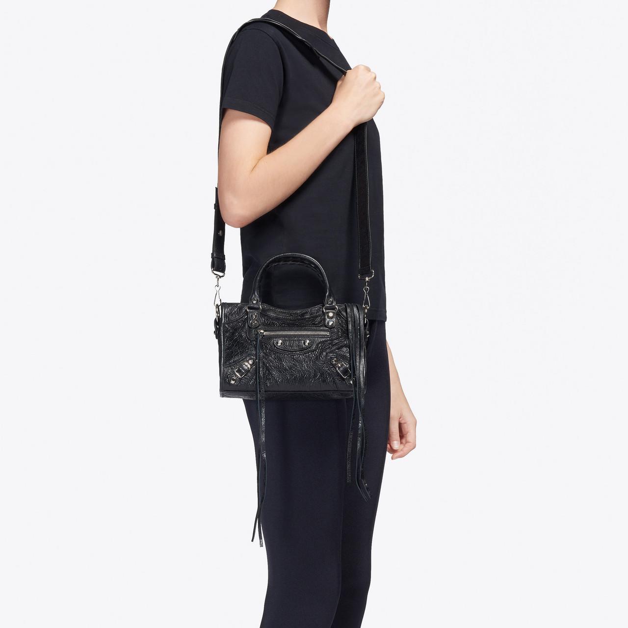 Balenciaga Leather Classic City Mini Shoulder Bag in Black | Lyst