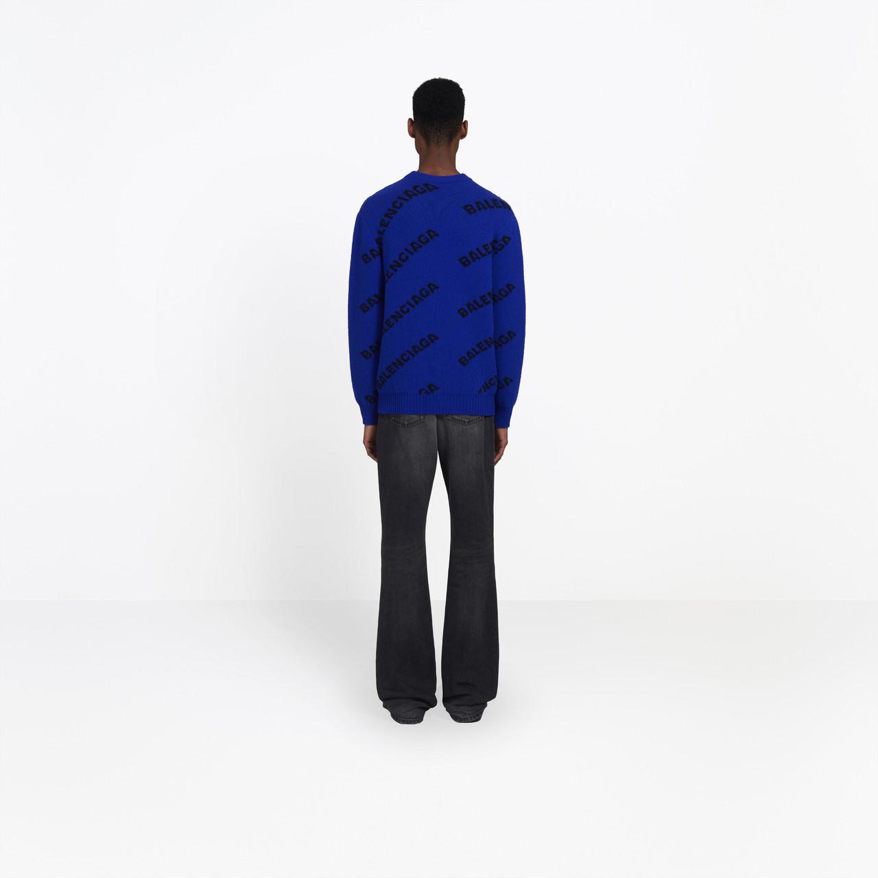 Balenciaga Wool Jacquard Logo Crewneck 