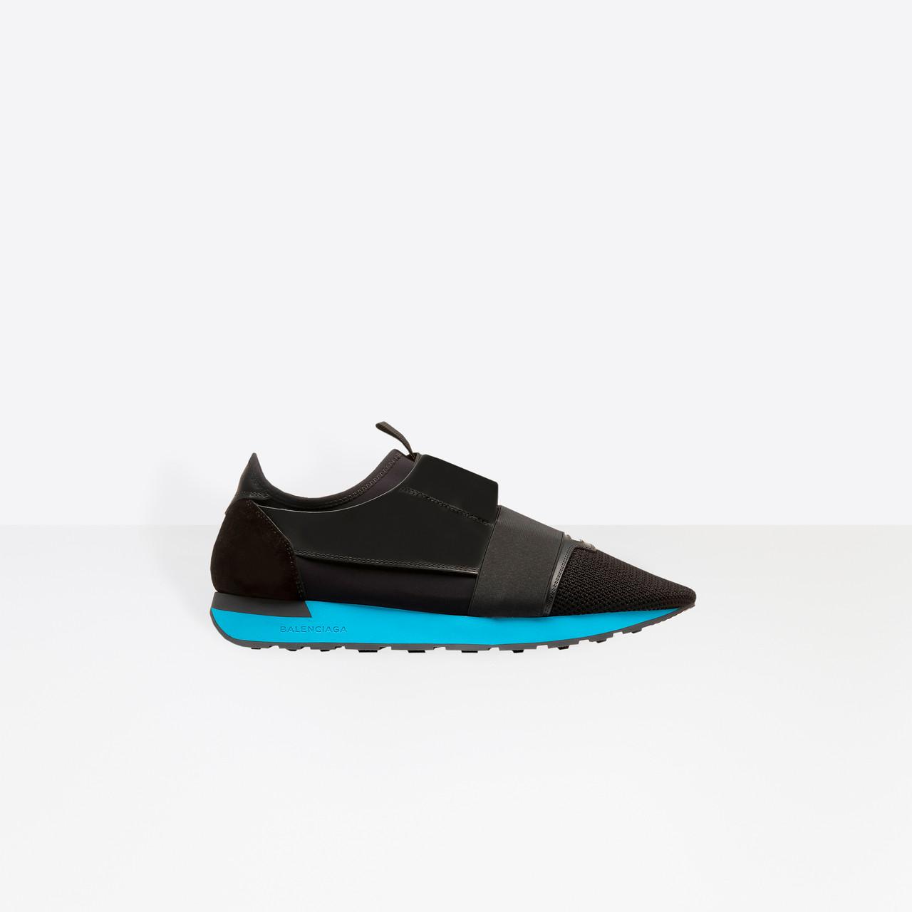 Balenciaga Race Runner Leather & Mesh Low-Top Sneakers in Black for Men -  Lyst