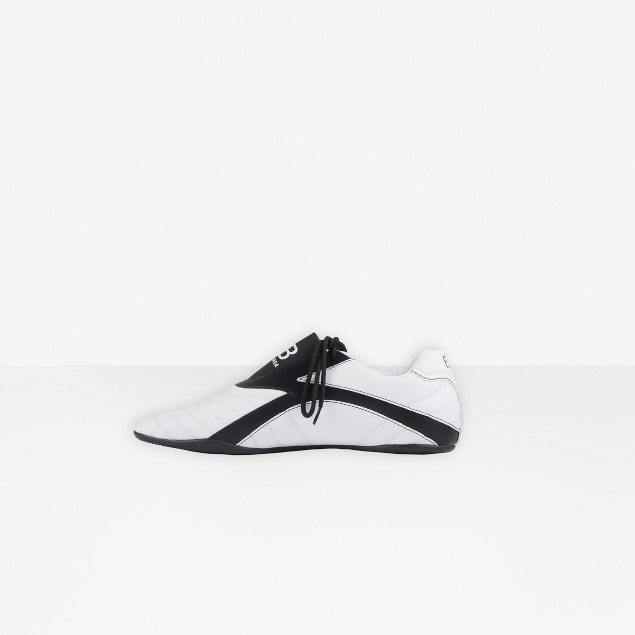 Balenciaga Leather Zen Sneaker in White/Black (White) Lyst