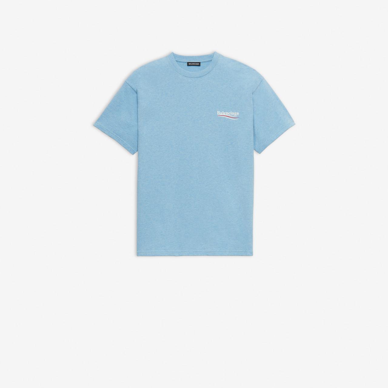 Balenciaga Political Campaign Regular T-shirt in Blue for Men | Lyst UK