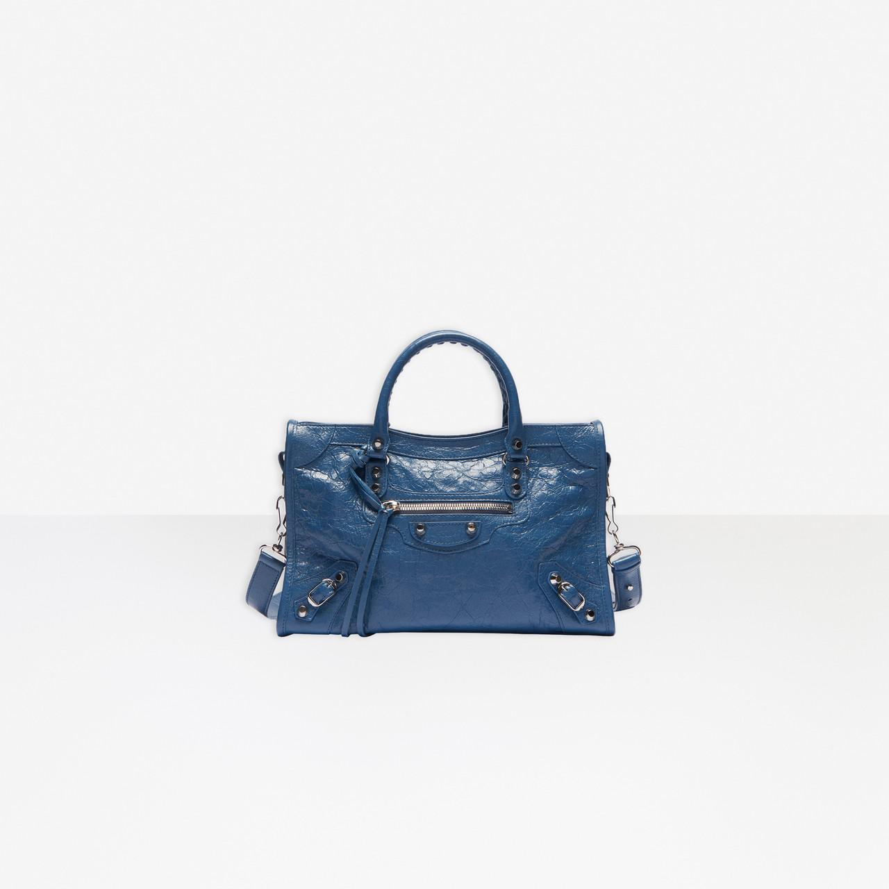 Balenciaga Leather Classic City Small Shoulder Bag in Denim Blue (Blue) |  Lyst