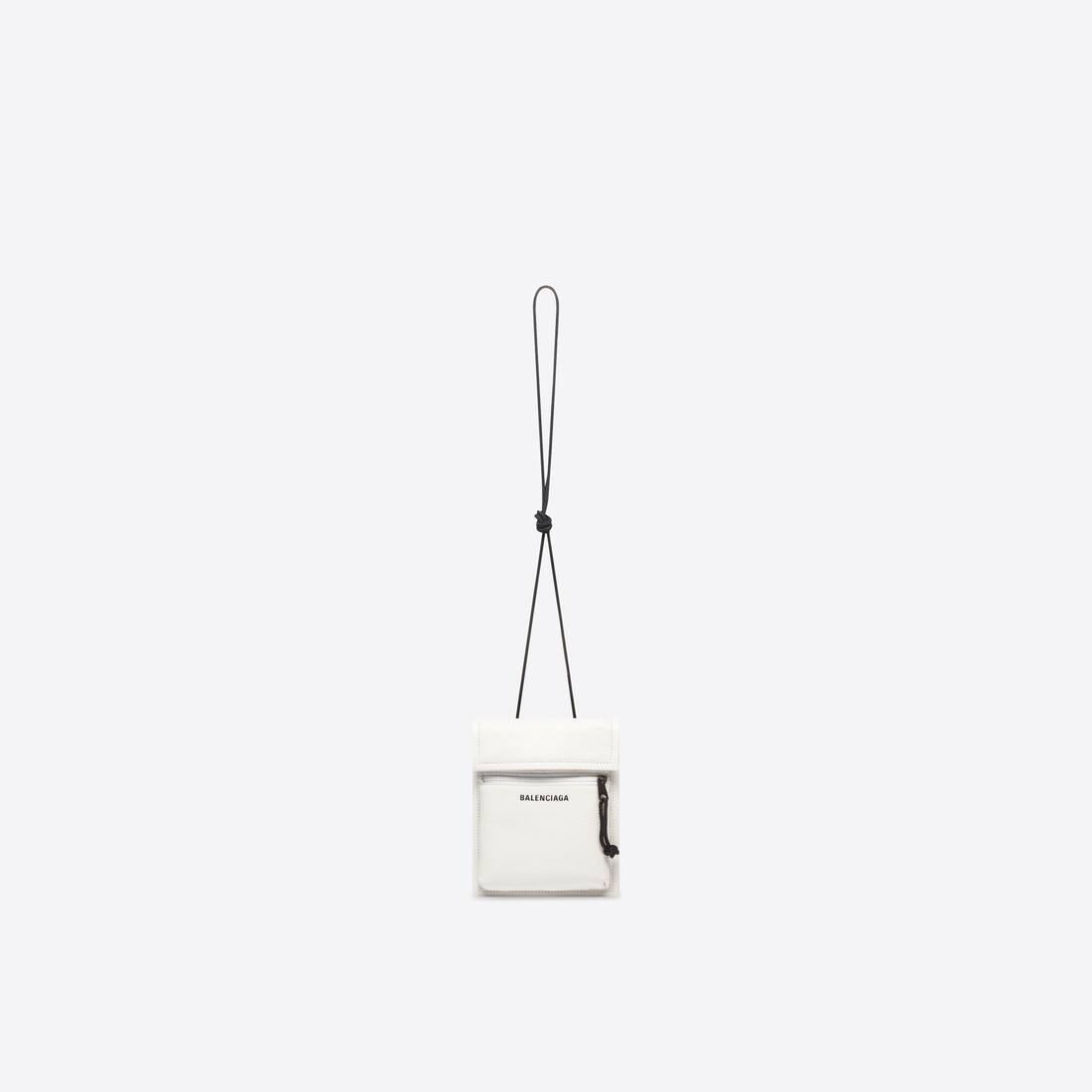 Balenciaga Explorer Small Pouch With Strap in White for Men | Lyst