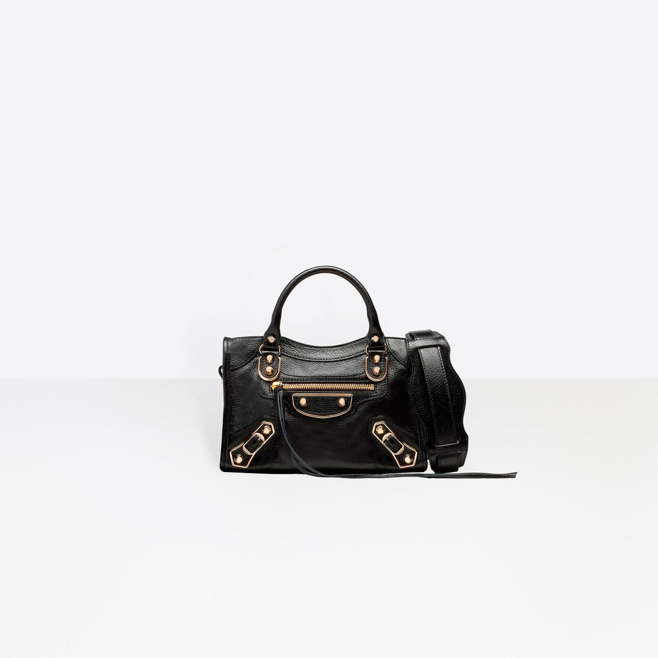 Balenciaga Metallic Edge City Mini Shoulder Bag in Black | Lyst Australia
