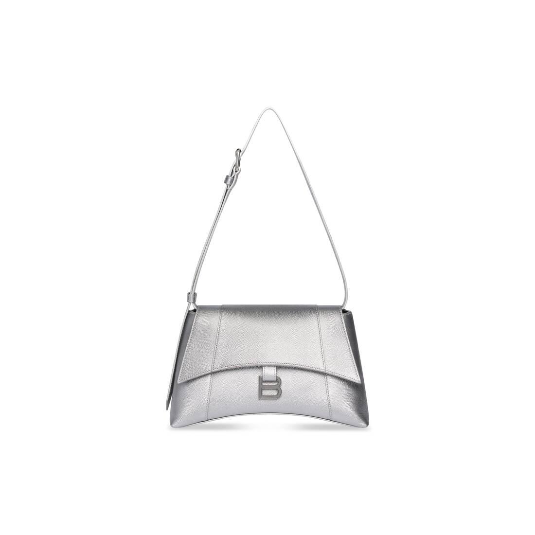 Balenciaga Downtown Small Shoulder Bag Metallized Silver in White Lyst