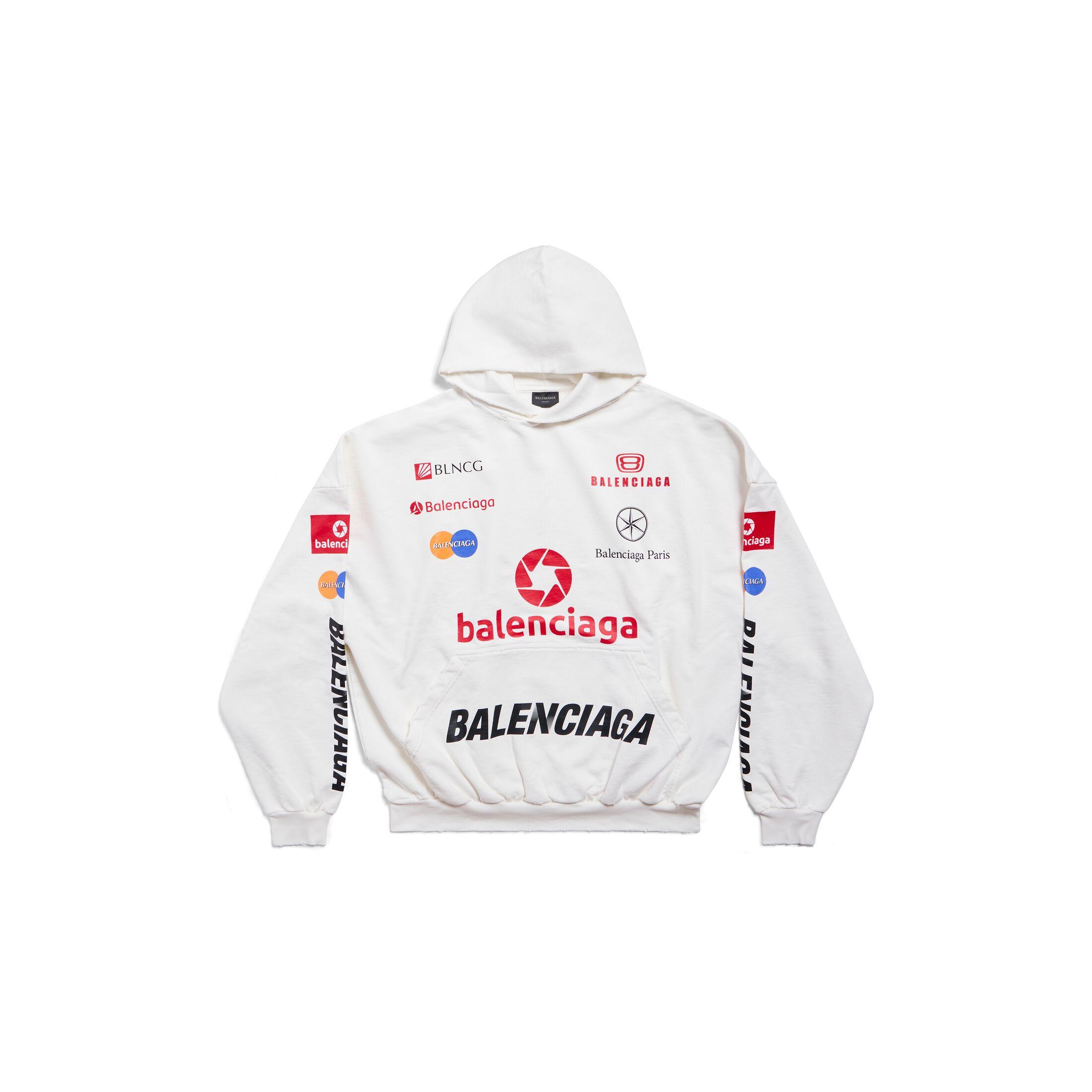 Balenciaga Top League Hoodie Oversized in White for Men | Lyst Balenciaga Top League Hoodie Oversized in White for Men | Lyst