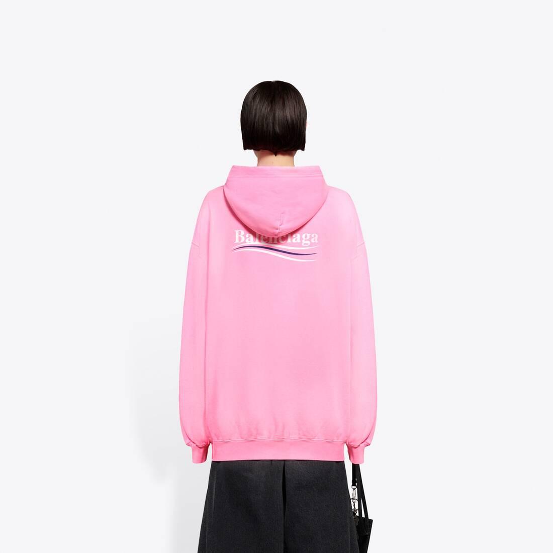Balenciaga Political Campaign Medium Fit Hoodie in Pink Lyst