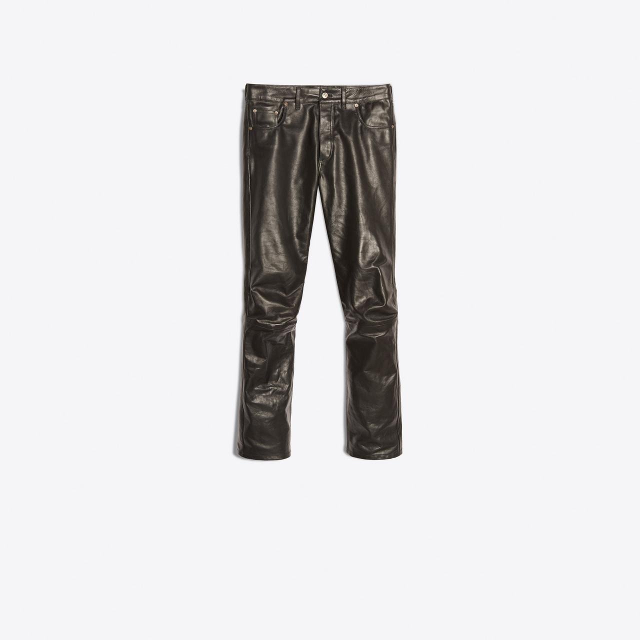 fordel Underholde Maiden Balenciaga Regular Leather Pants in Black for Men | Lyst