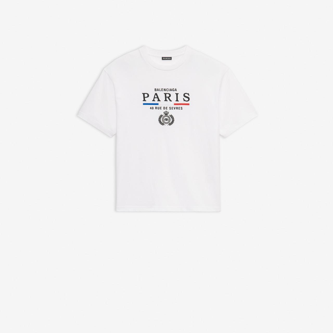 Balenciaga Paris Flag Regular T-shirt in White for Men | Lyst Canada
