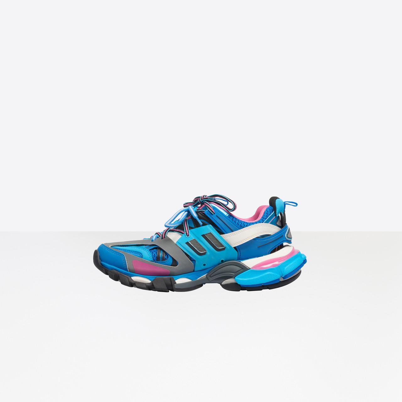 balenciaga track runner blue and pink
